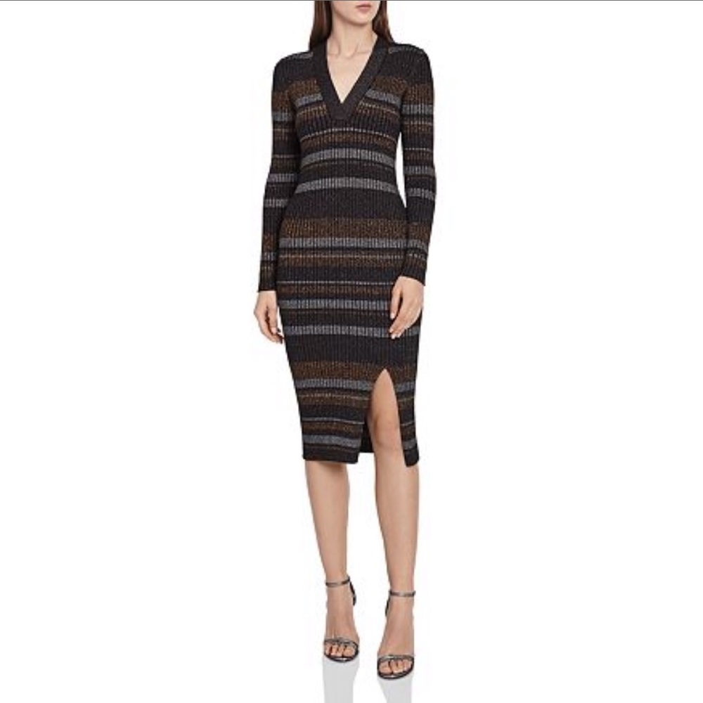 NWT REISS Sassy Lurex Stripe Dress Size M